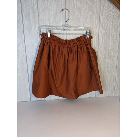 Zara Woman Paper Bag Waist Skirt Rust Color EUC - Picture 4 of 6